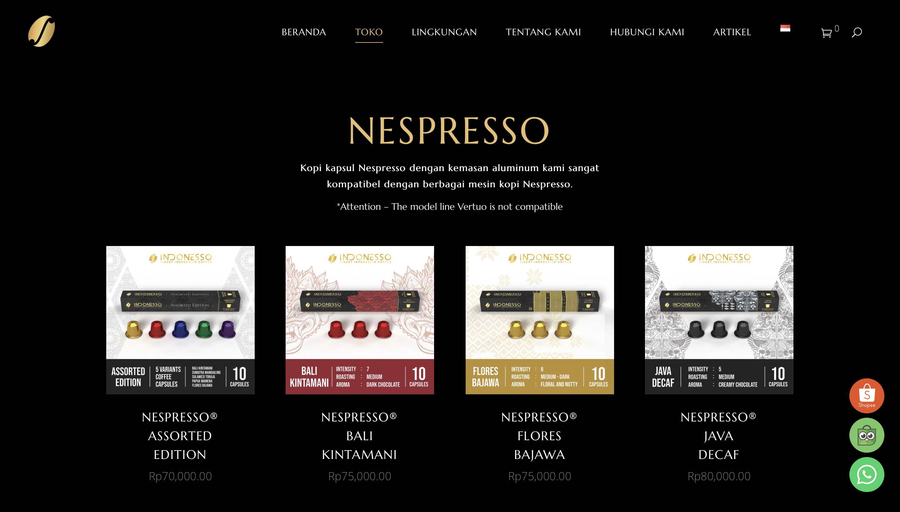 The Display of Indonesso website shop check out page by SATUVISION