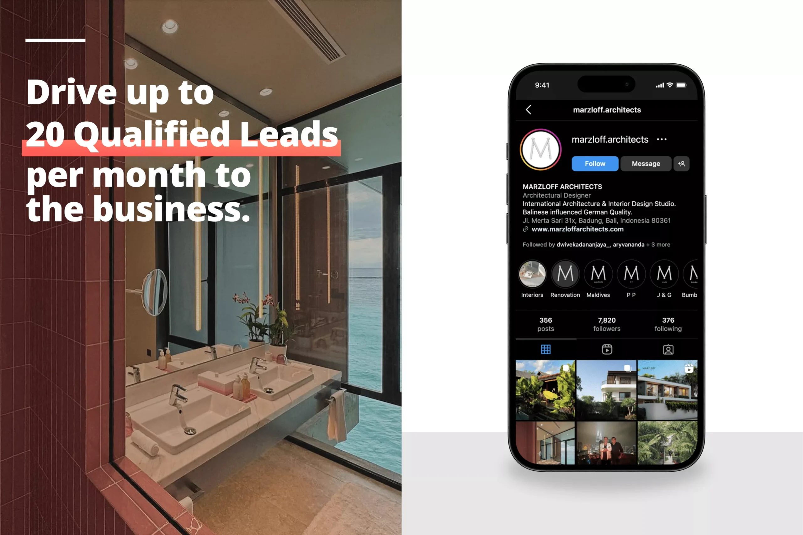 Satuvision Portfolio - Marzloff Architecture - Social media advertising that drive up to 20 qualified leads per month to the business