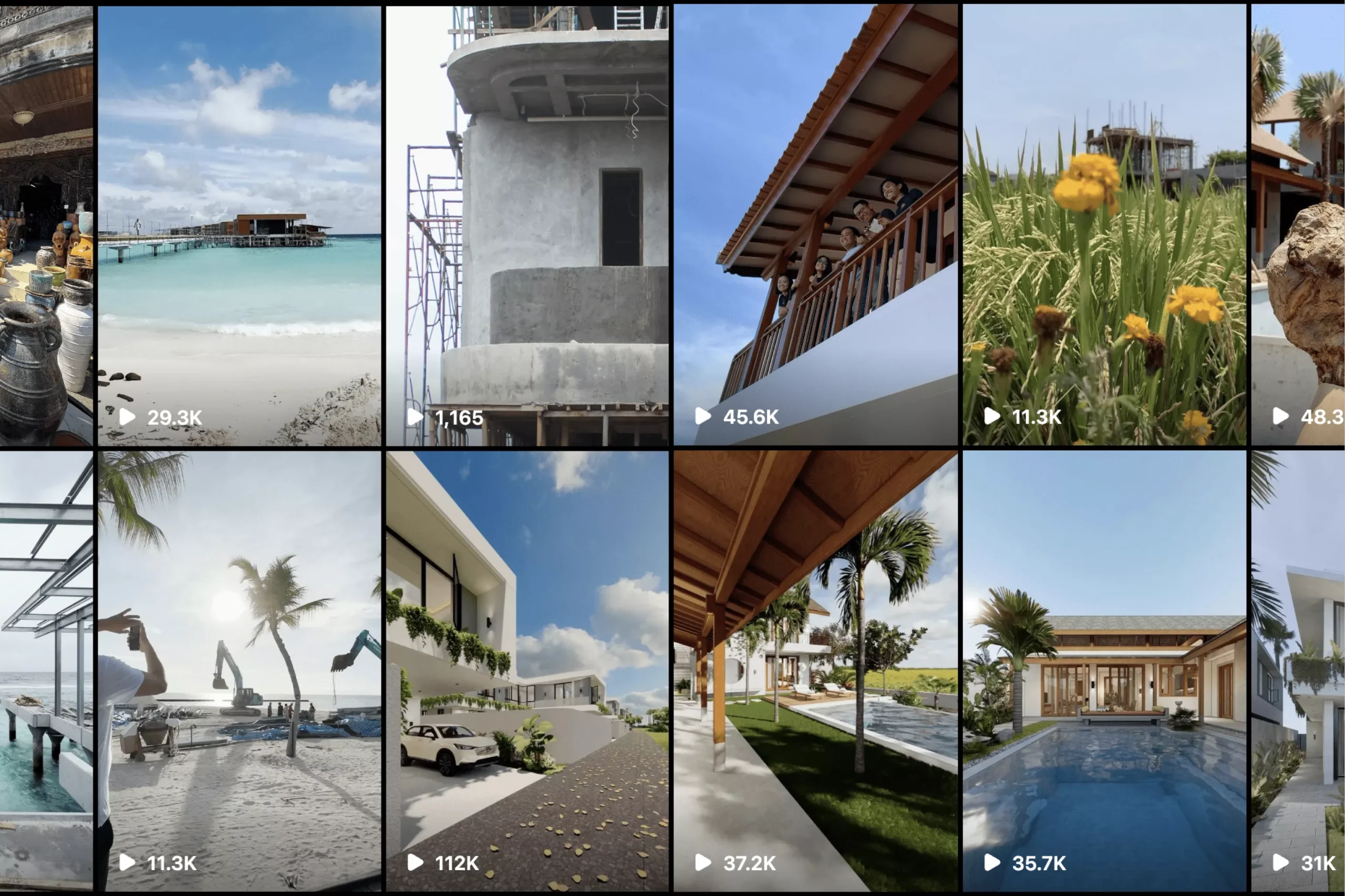 Satuvision Portfolio - Marzloff Architecture - Instagram reels feed for Marzloff that Bali-based archi­tec­ture and design studio, with worldwide portfolio of contemporary tropical retreats