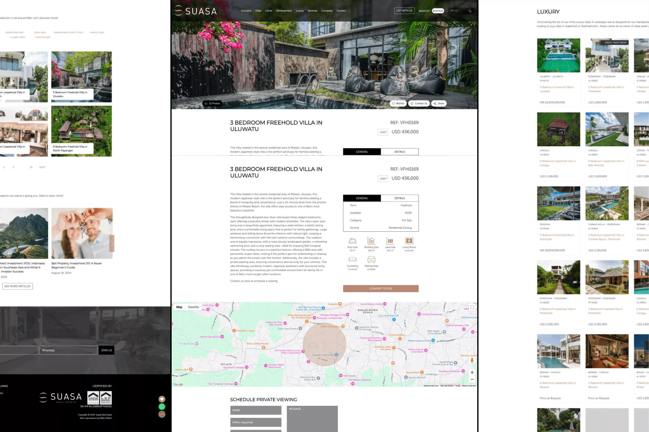 Satuvision Portfolio - Suasa - Modern real estate website section collage