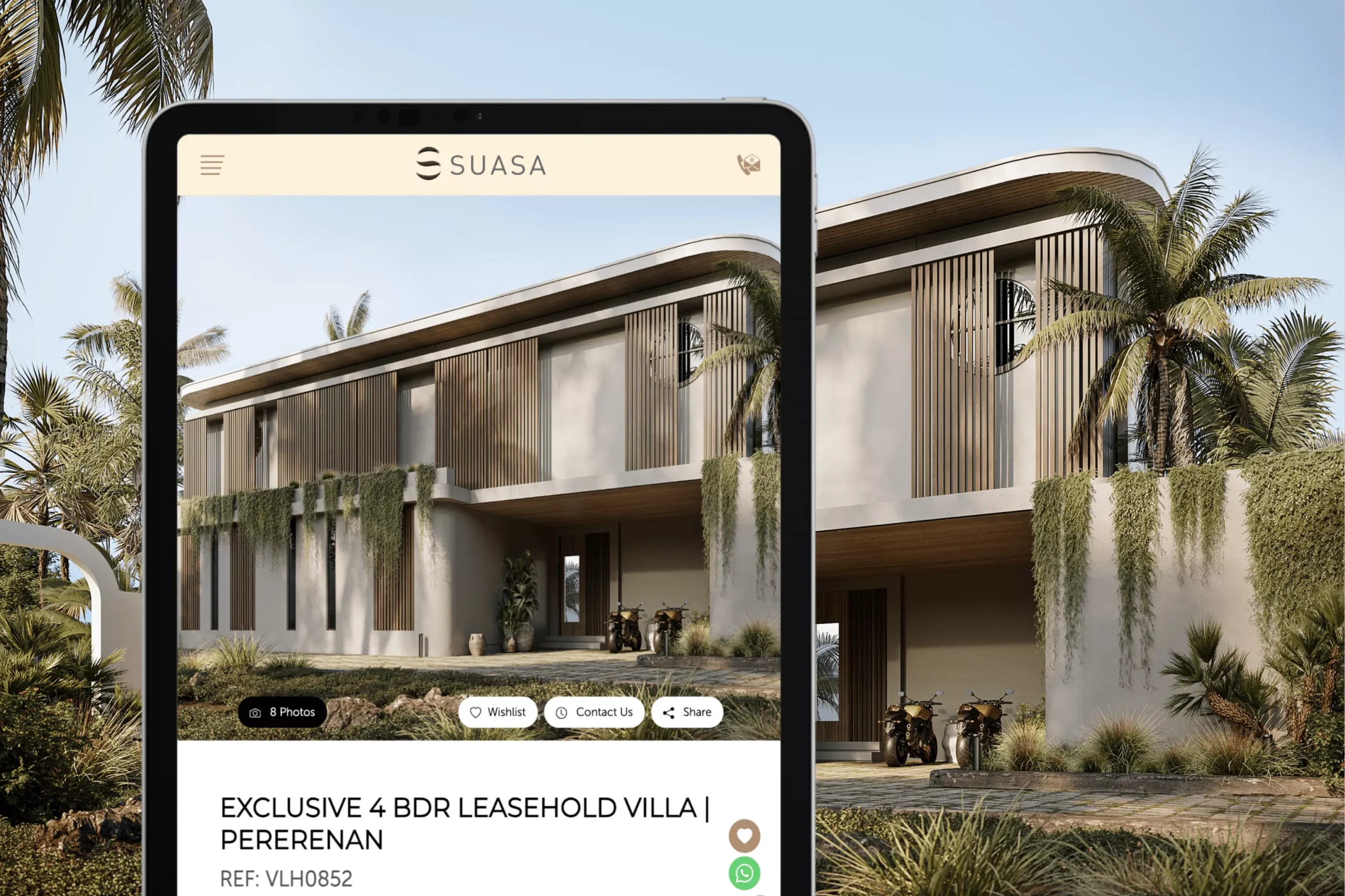 Satuvision Portfolio - Suasa - Responsive website development for real estate business on tablet