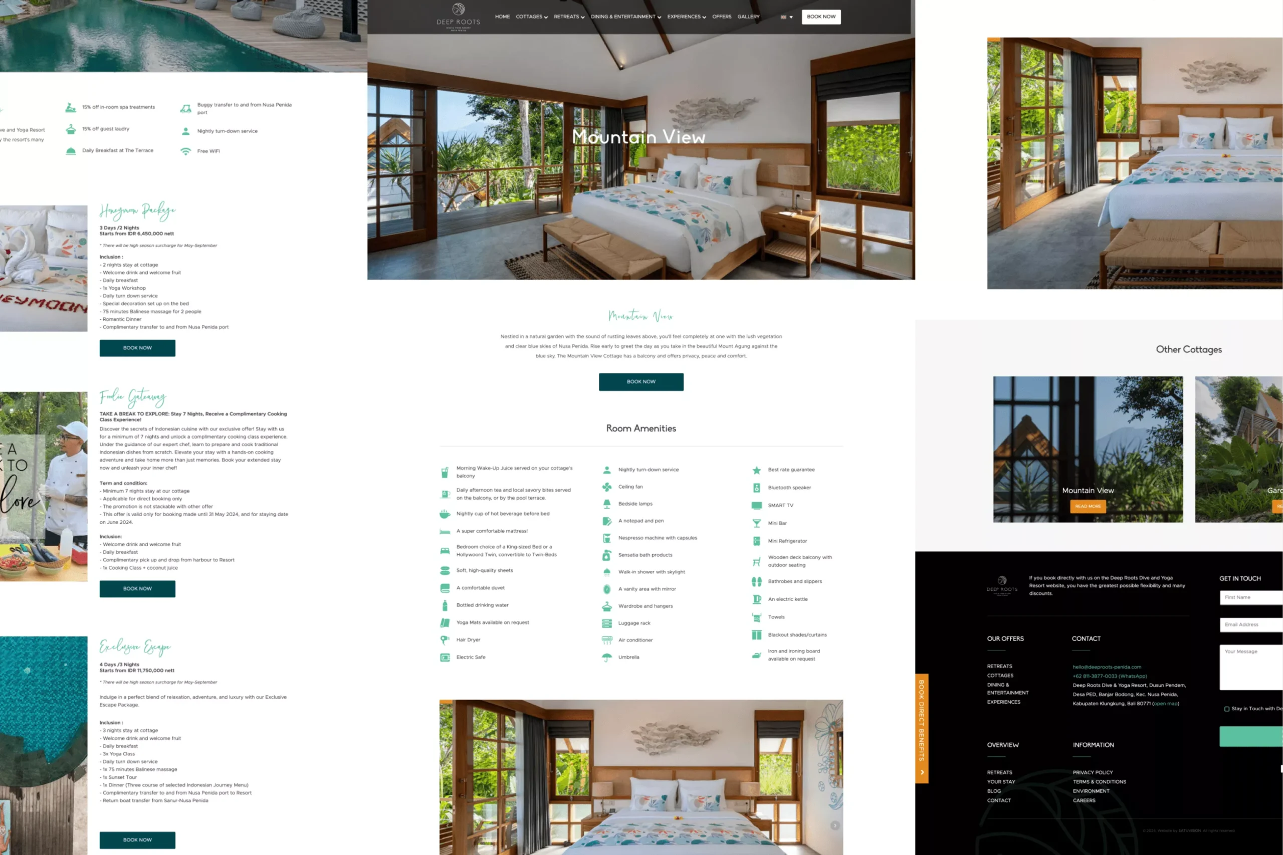 Satuvision Portfolio - Deep Roots Nusa Penida - Ultimate barefoot luxury resort website section collage