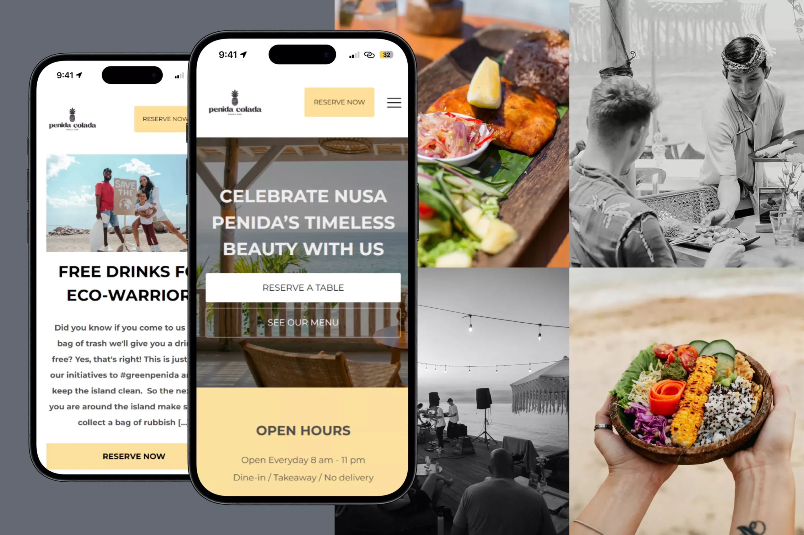 Satuvision Portfolio - Penida Colada - Responsive WordPress website development for beacr restaurant and bar in Nusa Penida, Bali