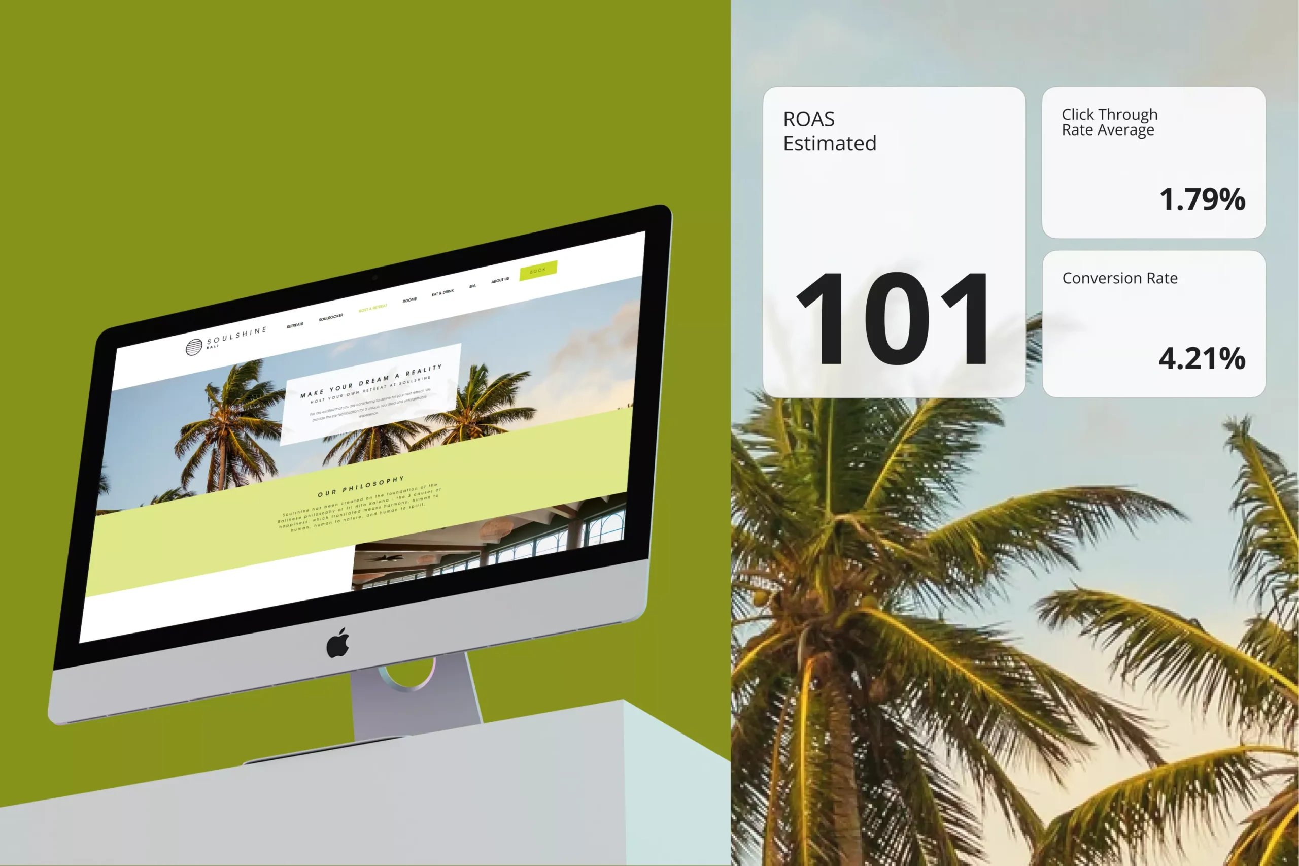 Satuvision Portfolio - Soulshine Bali - Increase revenue with advertising website for wellness resort on desktop device