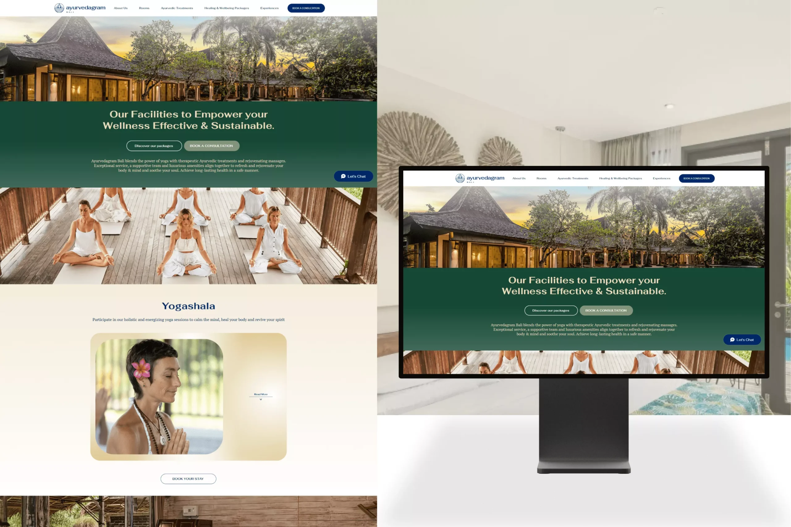 Satuvision Portfolio - Ayurvedagram Bali - Increase revenue with advertising for holistic healing resort website in Ubud, Bali