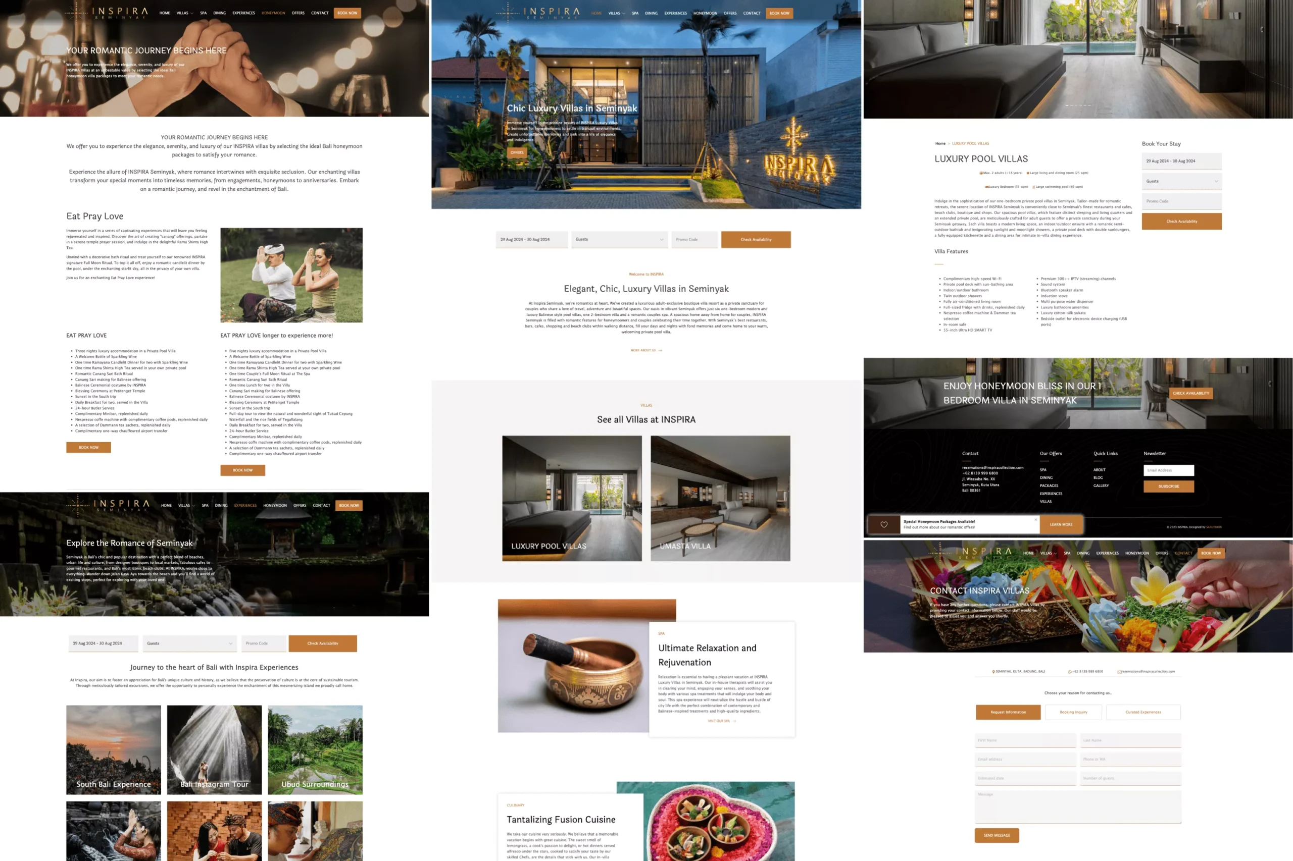 Satuvision Portfolio - Inspira - Beautiful website section collage for villa