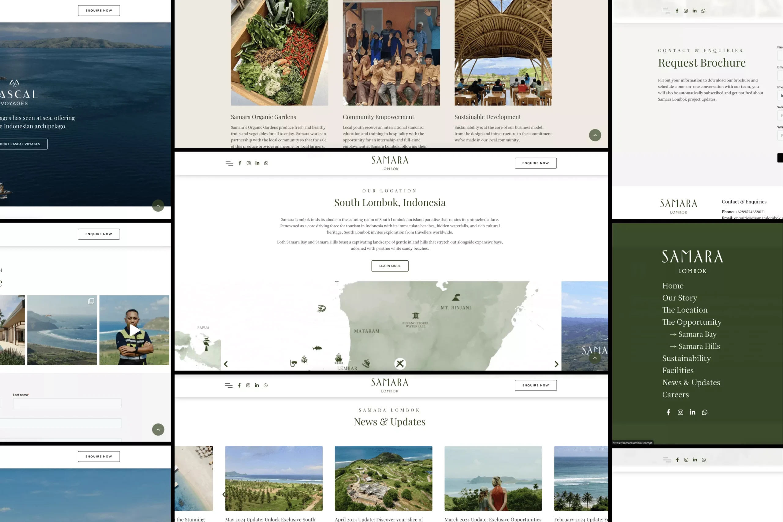 Satuvision Portfolio - Samara Lombok - Hospitality business website section collage